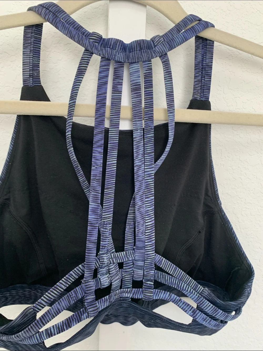 Lululemon Slide with Me Dark Blue High-Neck Strappy Sports Bra